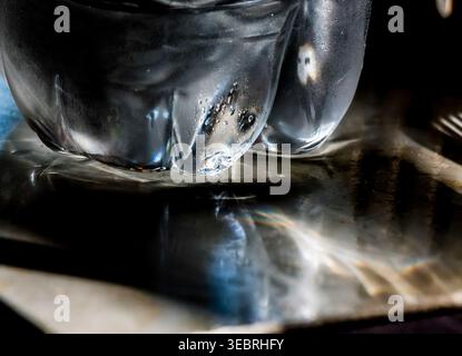 An abstract view of the bottom of a water bottle Stock Photo