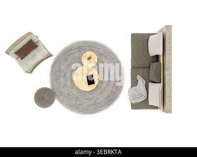 3d render of the sofa on white background Stock Photo