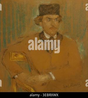 Portrait of artist and art critic Sergey Lobanov (1887-1943). The 1920s. Mashkov Ilya Ivanovich (1881-1944). Pastel on brown paper. State Tretyakov Gallery. Stock Photo