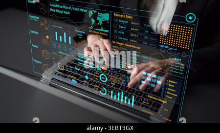 Data analytics and big data strategy for real-time analytics, predictive data modeling, business intelligence analytics, and data-driven decision Stock Photo