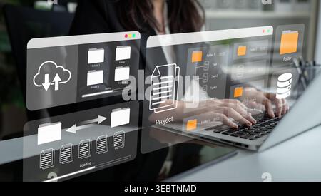 Digital folder organization improves server file structure, enhances workflow, and supports system management Parse Stock Photo
