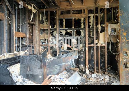 San Francisco, USA. 27th Apr 2026. A burned down apartment interior can be seen in the Potrero Terrace. The low-income housing where OJ Simpson grew up is slated to be completely demolished in the upcoming months. Thomas Hunter II/Ģ����ý Live News Stock Photo