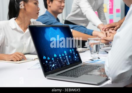 Cloud computing software for brisk remote work and personal data storage Stock Photo