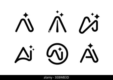 Abstract A Logo with Spark Star Symbol Stock Vector