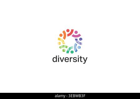 Diversity Community & HR Global Network Logo Template Stock Vector