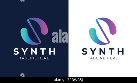 Synth Letter S Abstract Technology Logo Template Stock Vector