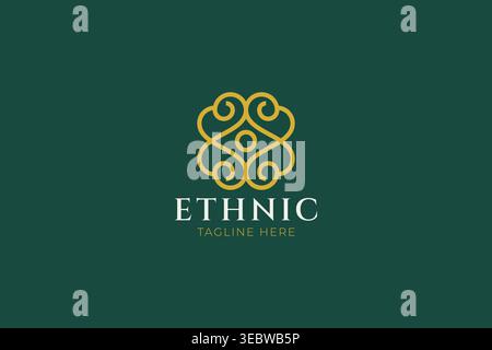 Ethnic Ornament Luxury Mandala Logo Template Stock Vector