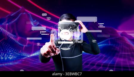 Explore a futuristic concept of a personal assistant powered by generative AI and machine learning, featuring an interactive user interface and Stock Photo