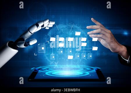 AI organizing file directory structure, streamlining folder management, arranging document paths, and automating digital hierarchy operations. Vouch Stock Photo