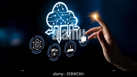 Cloud computing enables digital growth with secure data storage, scalable infrastructure, and strategic cloud-based business solutions. Latch Stock Photo