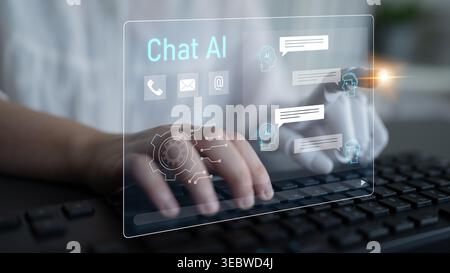AI enhances chatbot interface by streamlining chatbot, communication, and AI support into one intelligent conversational platform Latch Stock Photo