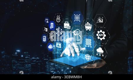 Data analytics and big data strategy for real-time analytics, predictive data modeling, business intelligence analytics, and data-driven decision Stock Photo