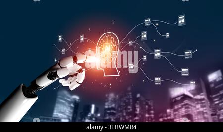 AI file management uses smart indexing, automated search, and virtual tools to organize, access, and process digital data efficiently. Artificial Stock Photo