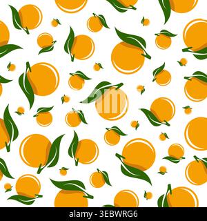 Lemon or Orange Fruits Seamless Pattern Design Stock Vector