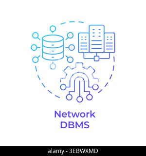 Network dbms blue gradient concept icon Stock Vector