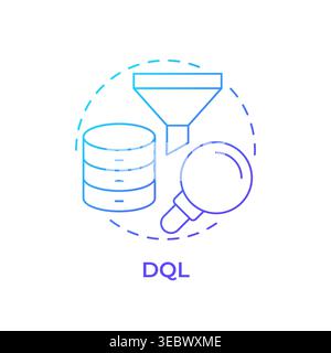 DQL blue gradient concept icon Stock Vector