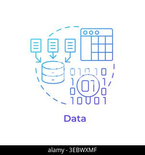 Data blue gradient concept icon Stock Vector