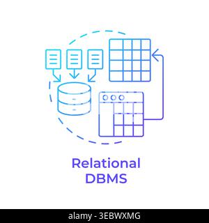 Relational dbms blue gradient concept icon Stock Vector