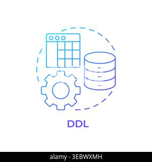 DDL blue gradient concept icon Stock Vector