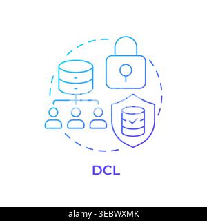 DCL blue gradient concept icon Stock Vector