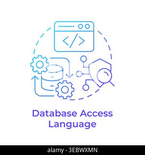 Database access language blue gradient concept icon Stock Vector