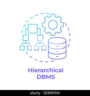 Hierarchical dbms blue gradient concept icon Stock Vector