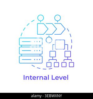 Internal level blue gradient concept icon Stock Vector