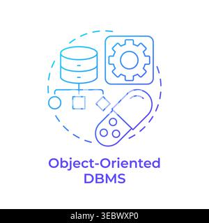 Object oriented dbms blue gradient concept icon Stock Vector