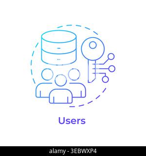 Users blue gradient concept icon Stock Vector