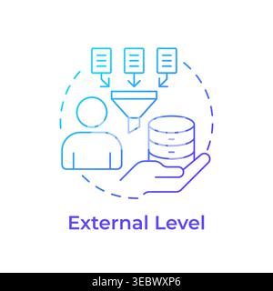 External level blue gradient concept icon Stock Vector