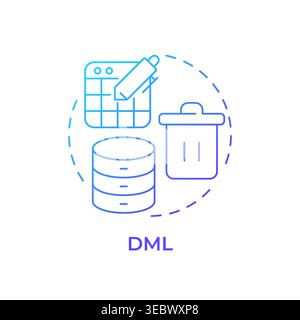 DML blue gradient concept icon Stock Vector