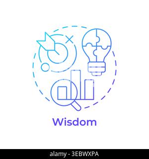 Wisdom blue gradient concept icon Stock Vector
