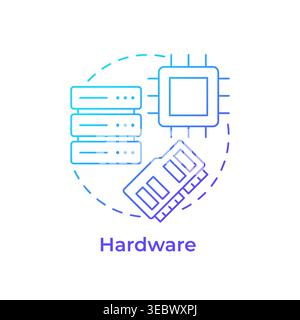 Hardware blue gradient concept icon Stock Vector