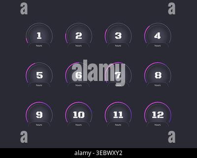 Business deadline countdown timer set on dark background Stock Vector
