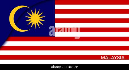 Paper cut flag of Malaysia 31 august independence day national holiday vector papercut banner. Vector 3d layered Malaysian pennant with crescent and star over red white stripes, evoking national pride Stock Vector