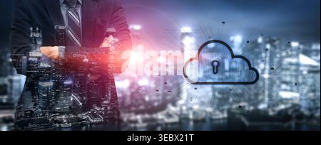 Cloud computing enables digital growth with secure data storage, scalable infrastructure, and strategic cloud-based business solutions. Vouch Stock Photo