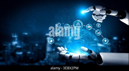 AI drives data-driven decisions with intelligent analytics, smart data visualization, and cloud-based tools that process, interpret, and guide Stock Photo