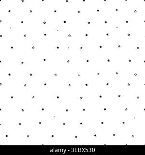 Small cute black stars seamless fabric design pattern Stock Vector