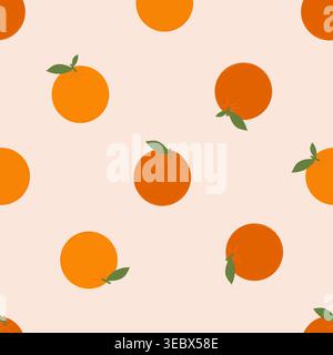 Cute hand drawn oranges seamless fabric design pattern Stock Vector