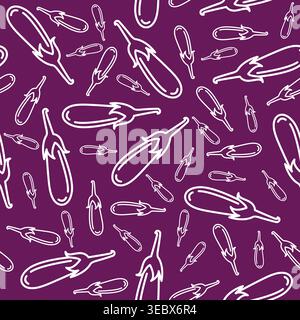 Eggplant Line seamless pattern Background. flat illustration Eggplant background vector Stock Vector