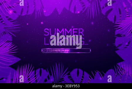 Loading bar, low poly style banner. Abstract modern vector illustration on purple background. Stock Vector
