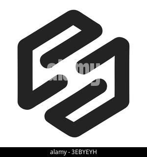 Minimalist Geometric Letter P Logo with Triple Parallel Lines Stock Vector