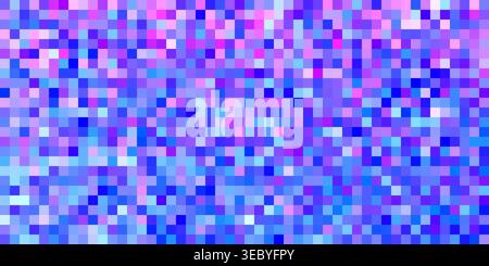Digital pixel art background featuring gradient blue and purple dots in geometric patterns. Tech abstract texture with screen style mosaic effects and Stock Vector
