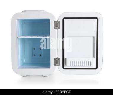 Empty cosmetic refrigerator on white background Stock Photo