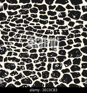 Grunge Dust Particle Overlay Texture Background Animal Print Seamless Pattern Stock Vector
