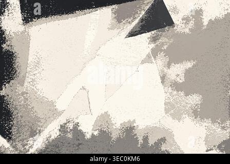 Neutral Abstract Geometric Grunge Texture with Layered Paper Shapes Stock Vector