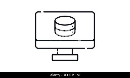 Computer database and server management icon Stock Vector