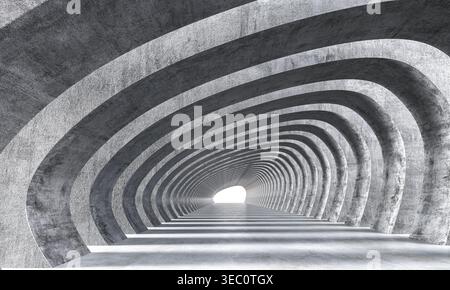 Concrete tunnel 3d architectural arches Stock Photo