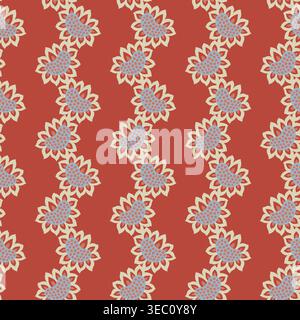 Wavy Floral Border Stripe Textile Pattern Stock Vector