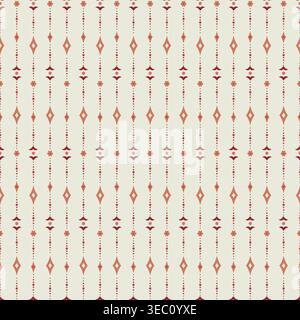 Cream Neutral Folk Geometric Stripe Pattern Stock Vector